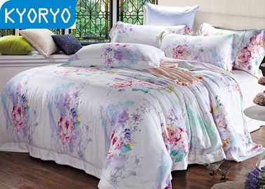 Hotel Flower Cotton 4PCS Twin Bedding Sets Soft Comfortable With Customized