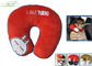 red cartoon Tuzki U Type Super Soft car seat head rest pillow with Embroidery Logo