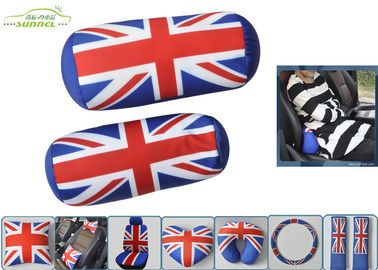 Column Shape UK Flag Soft Polyester car seat neck pillow with soft PP cotton