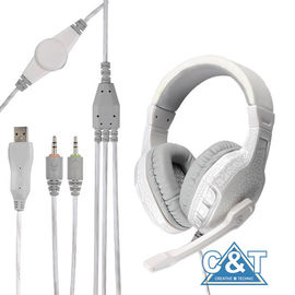 Over-Ear Stereo Headphone or Earphone Built-in Mic LED Light For Games