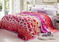 Chinalish Flower printed thick comforter fleece bedding set cover with plastic bag pack
