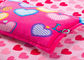 Heart printed pillowcase micro fleece sheets bedding set cover with 2 pattern